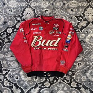 Vintage NASCAR Dale Earnhardt Jr Bud King Of Beers Chase Authentics Jacket M